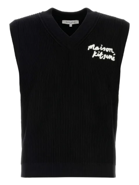 Maison Kitsuné top sin mangas de canalé