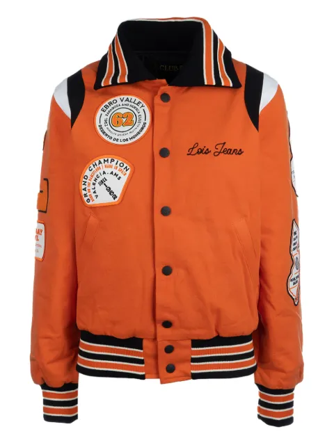 LOIS JEANS  embroidered varsity jacket