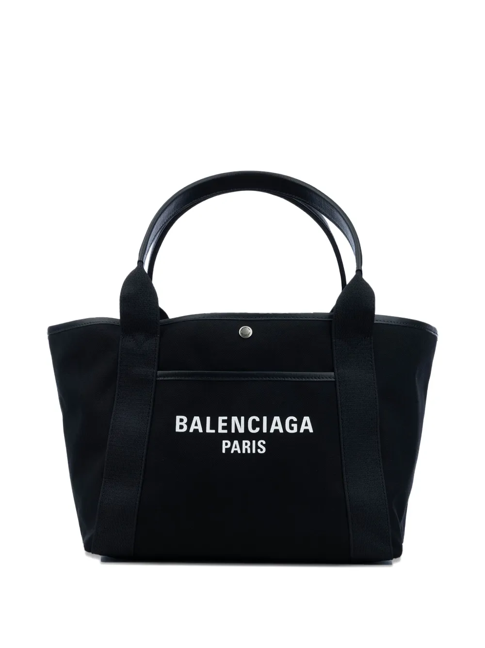 Shop Balenciaga Small Biarritz Logo-print Tote Bag In Black