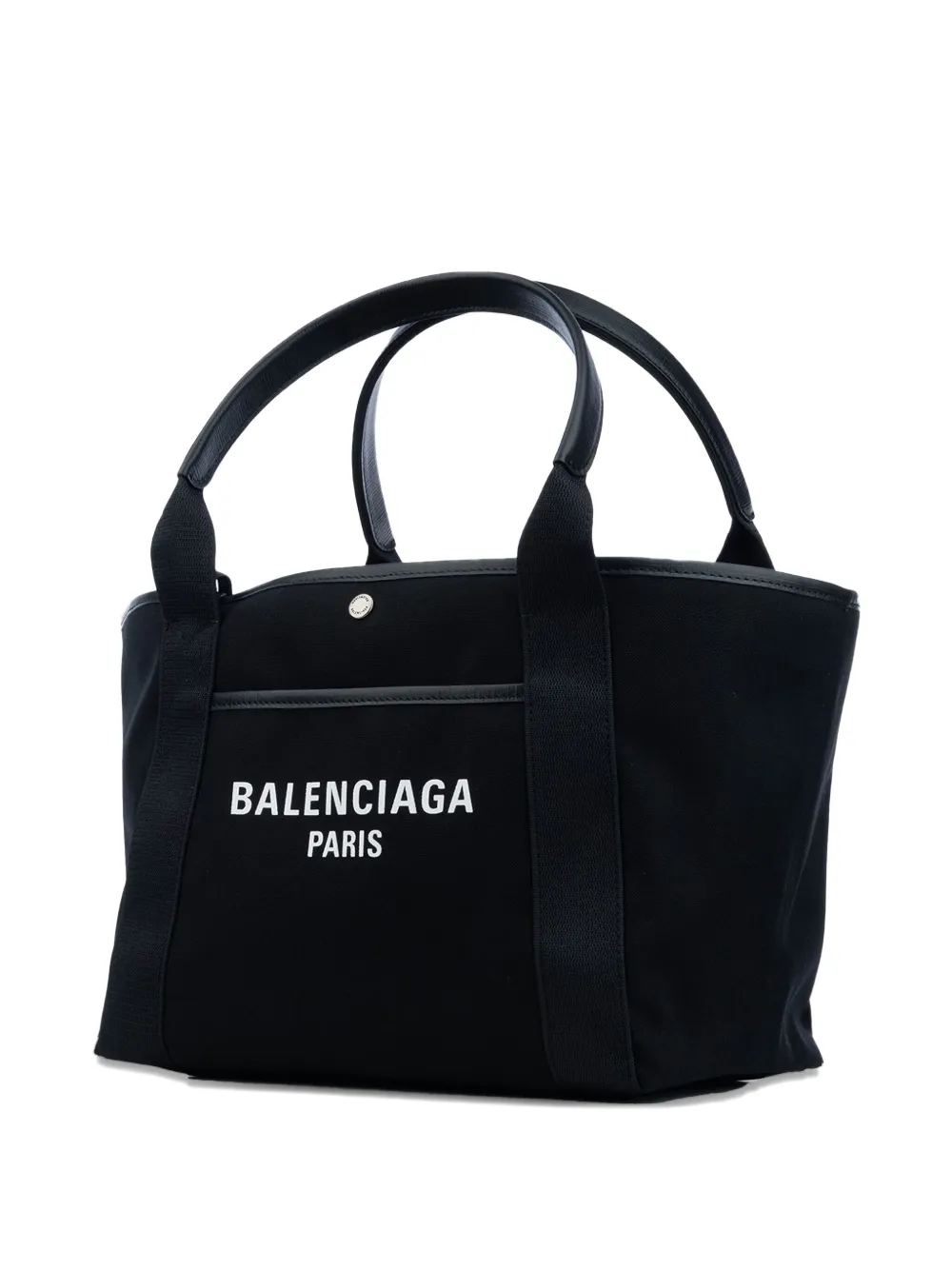 Shop Balenciaga Small Biarritz Logo-print Tote Bag In Black