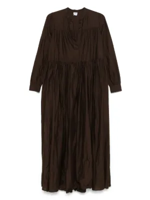 オールインワン・サロペット Aspesi Ribbed Cotton Velvet Midi Chemisier Dress Aspesi Ribbed Cotton Velvet Midi Chemisier Dress In Green