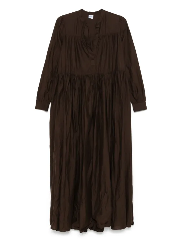 ASPESI Cotton Muslin Maxi Dress in Brown