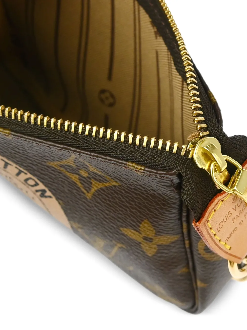 Pre-owned Louis Vuitton 2002 Mini Pochette Accessoires Shoulder Bag In Brown