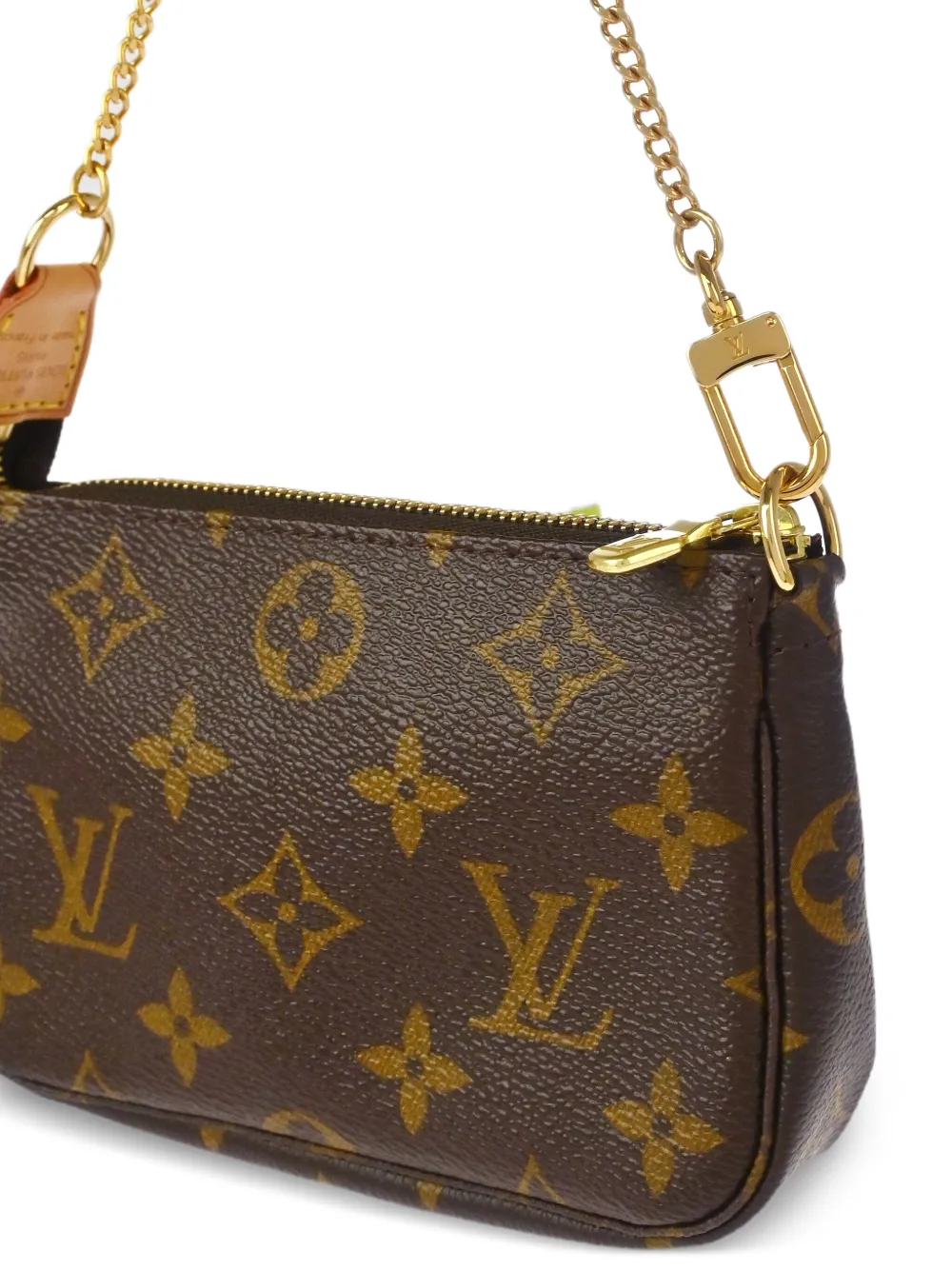 Pre-owned Louis Vuitton 2002 Mini Pochette Accessoires Shoulder Bag In Brown