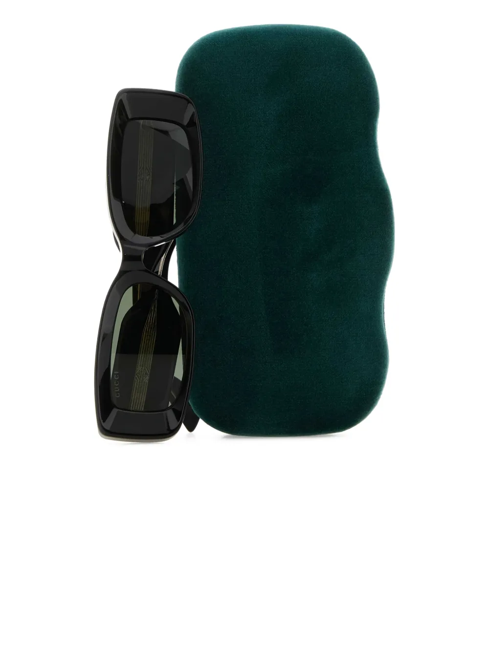 Gucci Eyewear Zonnebril met rechthoekig montuur Zwart