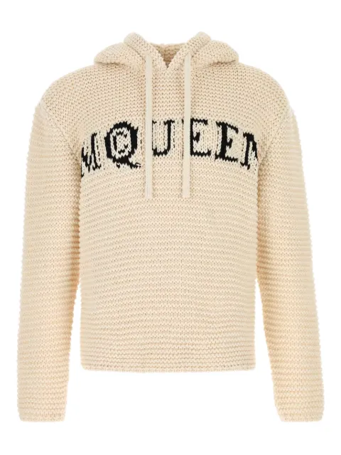 Alexander McQueen logo-intarsia hoodie