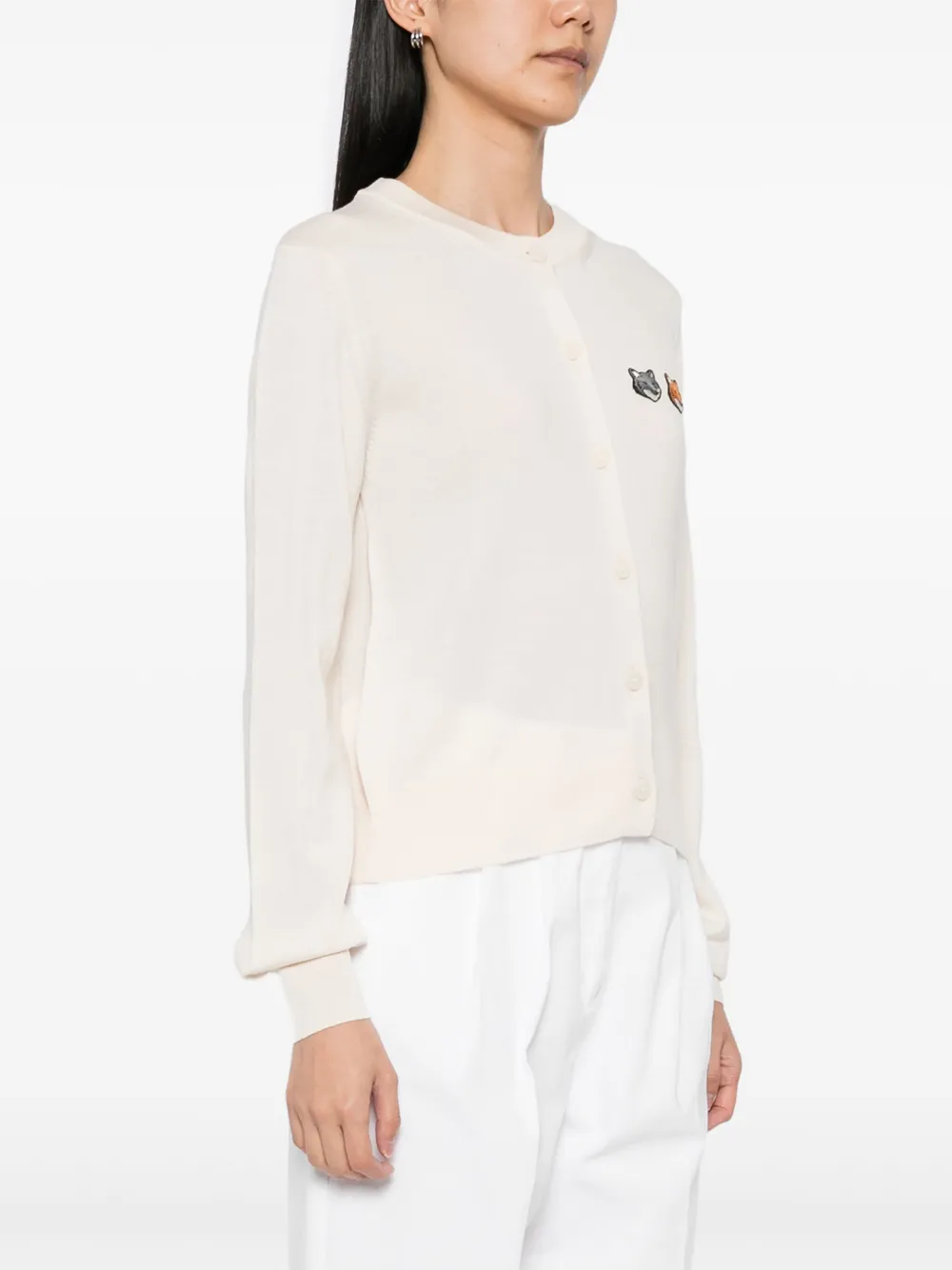 Maison Kitsuné Vest met Fox Head-patch Beige