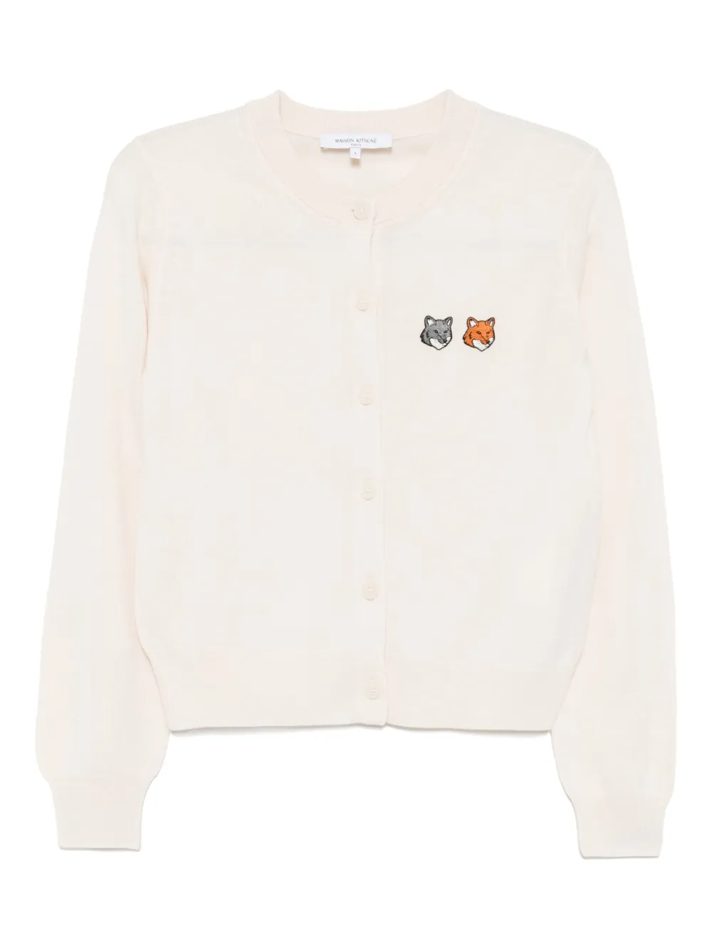 Maison Kitsuné Vest met Fox Head-patch Beige