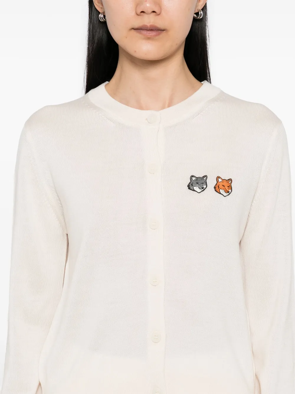 Maison Kitsuné Vest met Fox Head-patch Beige