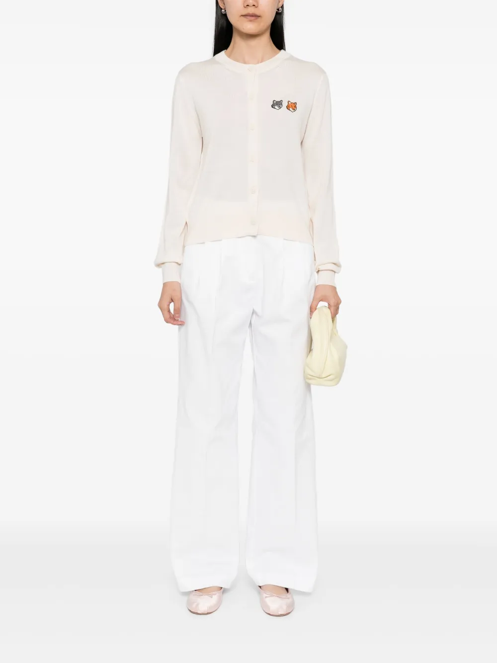 Maison Kitsuné Vest met Fox Head-patch Beige