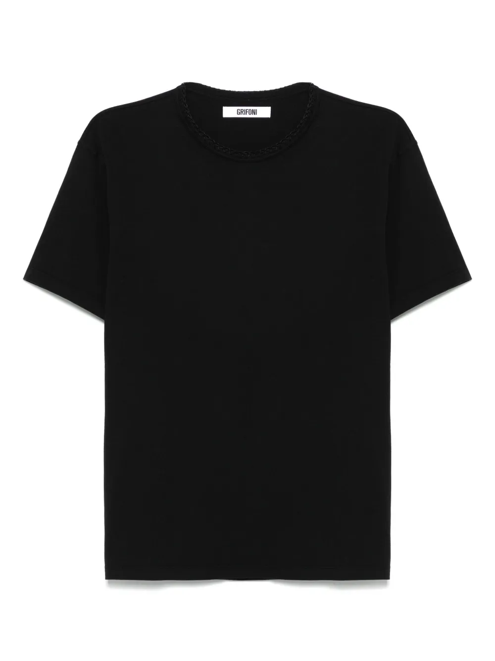 Grifoni whipstitch-detail T-shirt | Black | Image 1