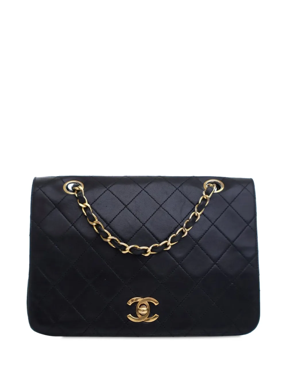 CHANEL Pre-Owned 1986-1988 スモール ココマーク マトラッセ ラムスキン フルフラップ ショルダーバッグ - CHANEL Pre-Owned 1986-1988 スモール ココマーク マトラッセ ラムスキン フルフラップ ショルダーバッグ -