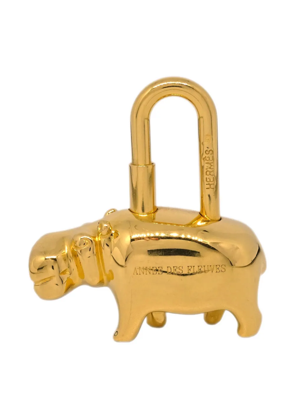 Hermès Pre-Owned 2005 Grand Fleuve Hippopotamus ロックチャーム - ゴールドトーン Hermès Pre-Owned 2005 Grand Fleuve Hippopotamus ロックチャーム - ゴールドトーン