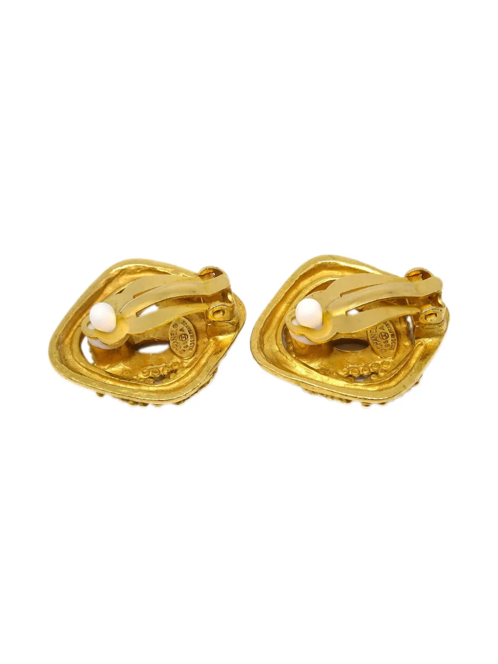 CHANEL Pre-Owned 1996 CC Rhombus clip-on earrings | Image 2