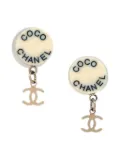 CHANEL Pre-Owned 2007 Interlocking CC drop earrings - Gold