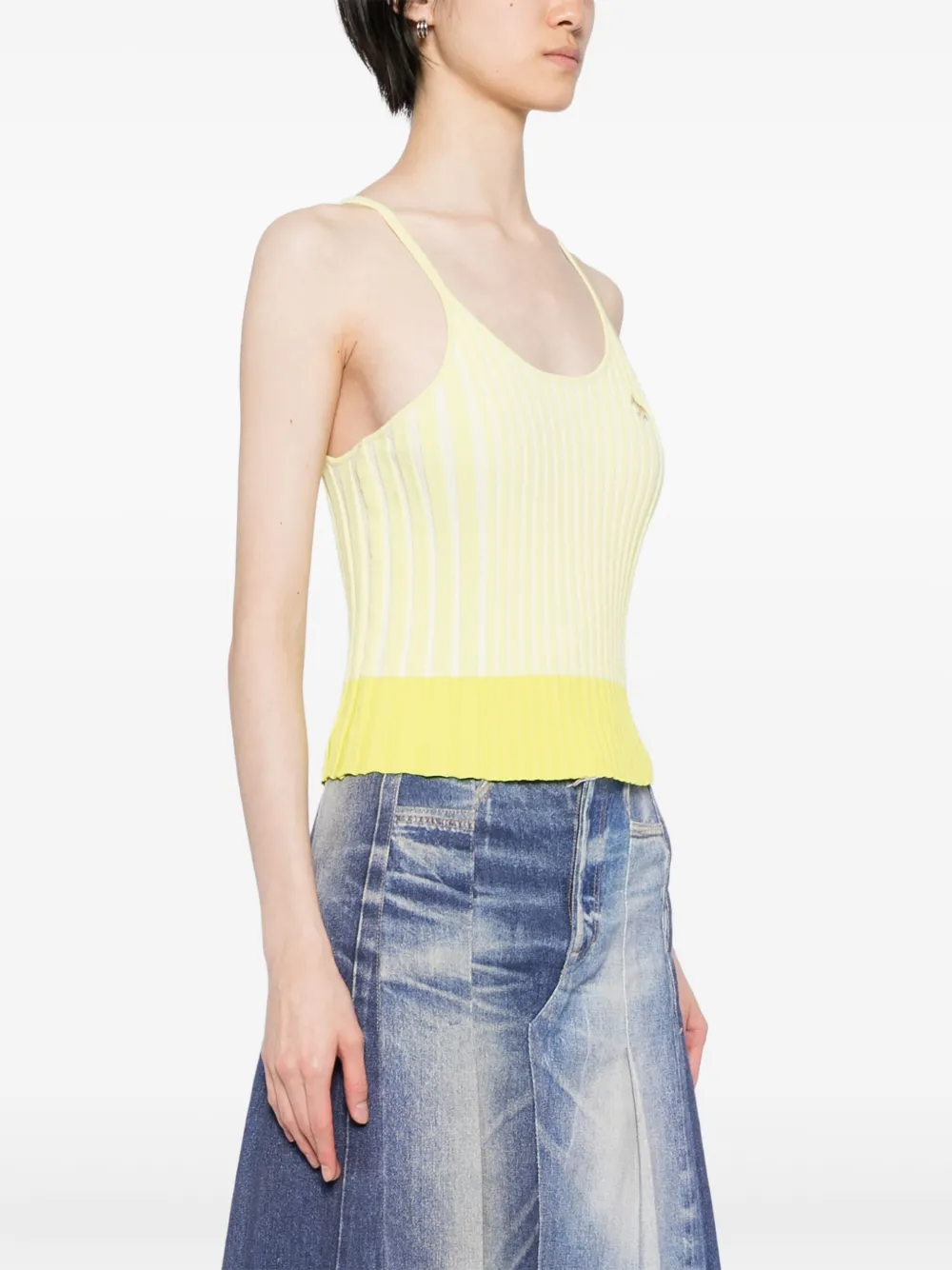 MAISON KITSUNÉ BABY FOX-PATCH RIBBED TANK TOP