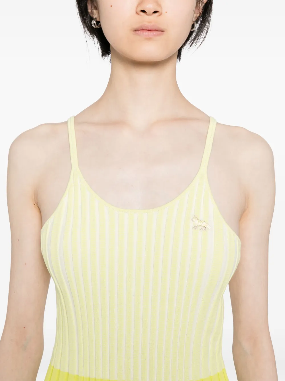 MAISON KITSUNÉ BABY FOX-PATCH RIBBED TANK TOP
