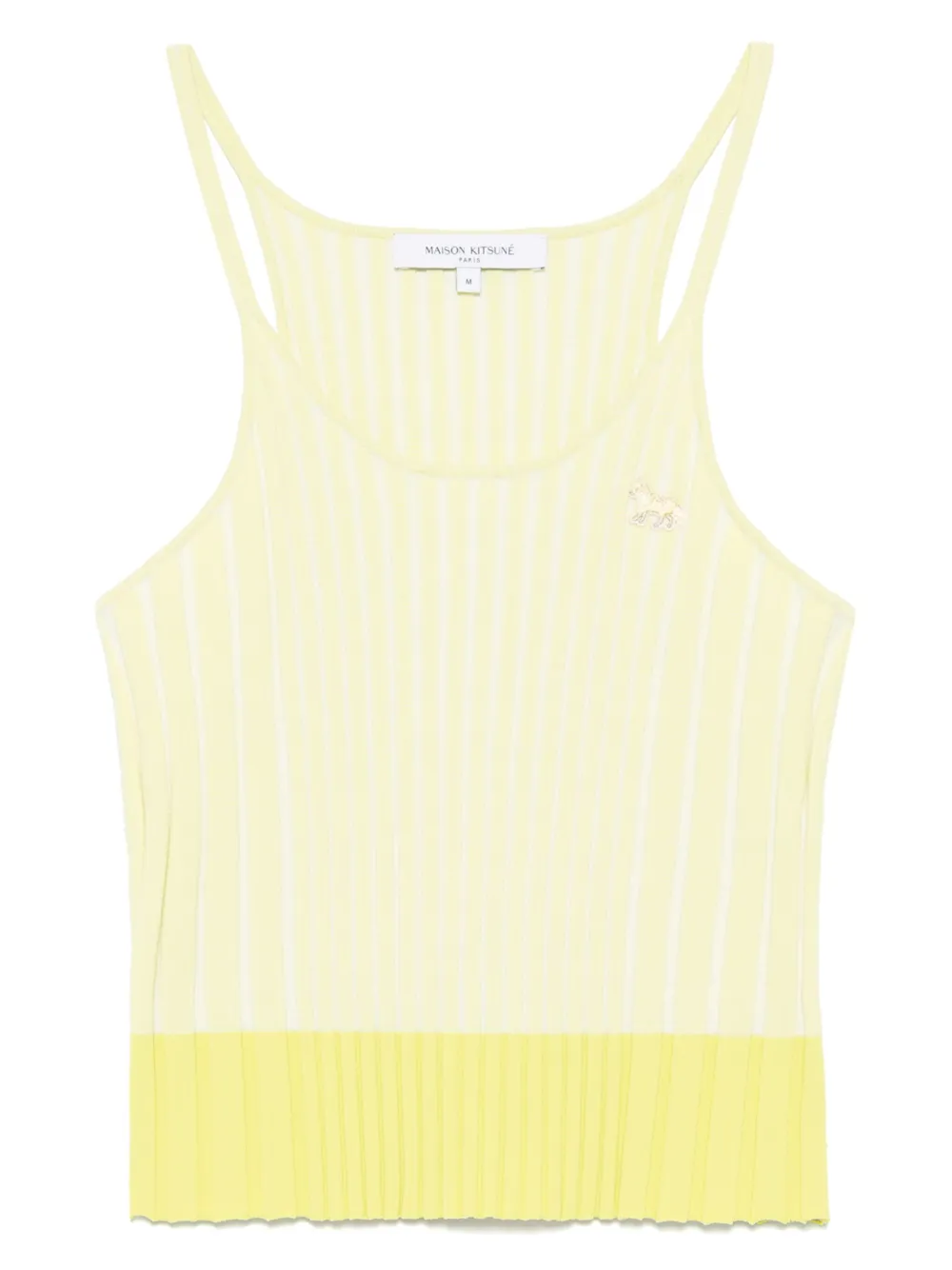 MAISON KITSUNÉ BABY FOX-PATCH RIBBED TANK TOP