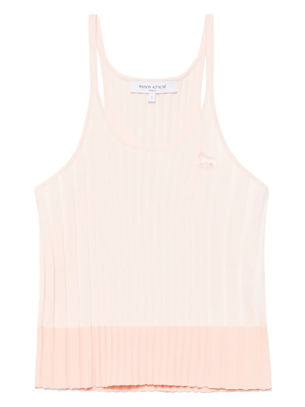 Maison Kitsuné Geribbelde tanktop met Baby Fox-patch Roze