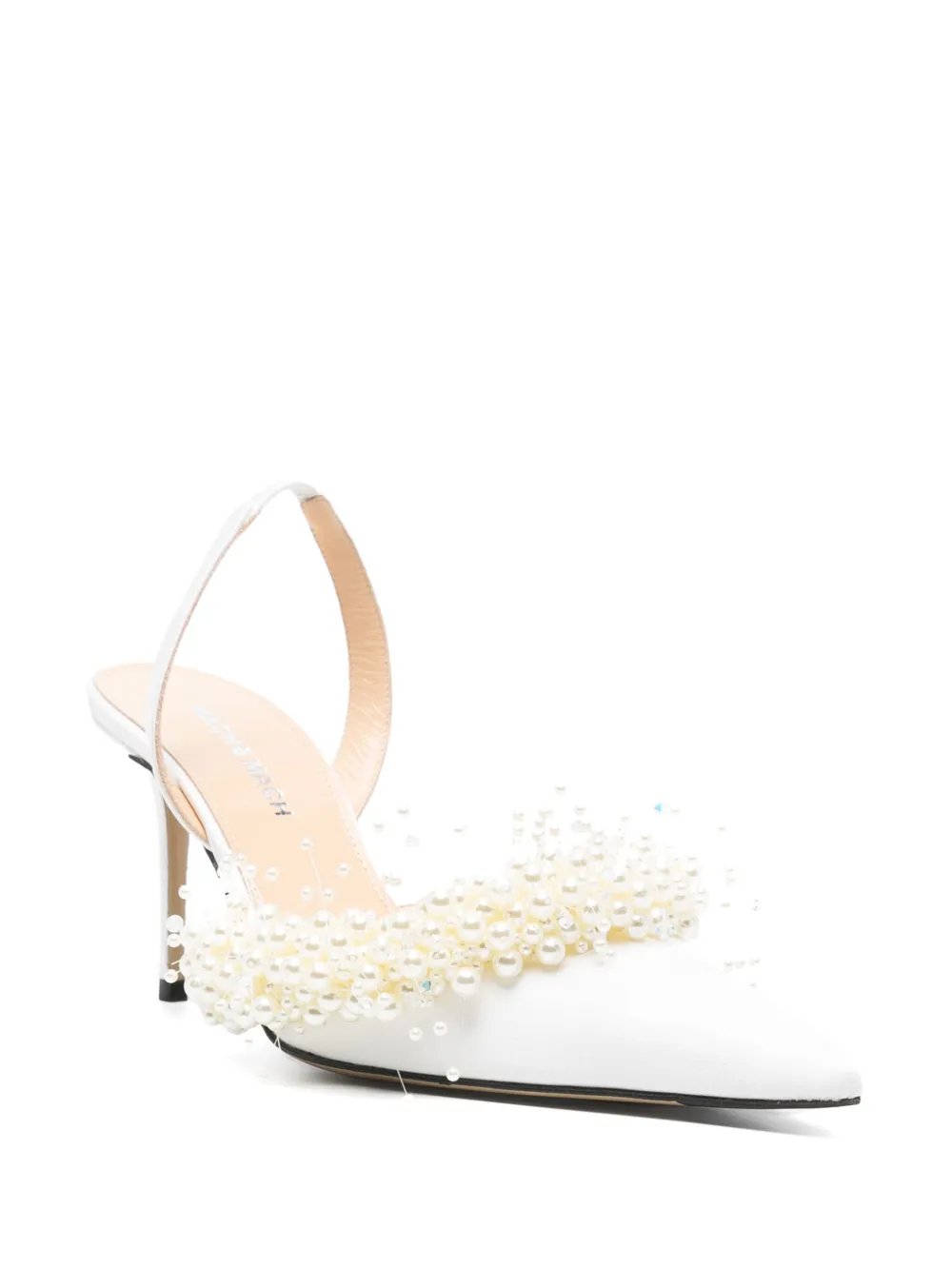 MACH & MACH 80mm embellished pumps - Wit