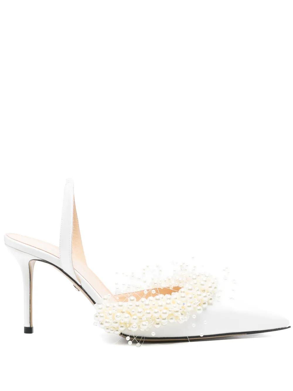 MACH & MACH 80mm embellished pumps White