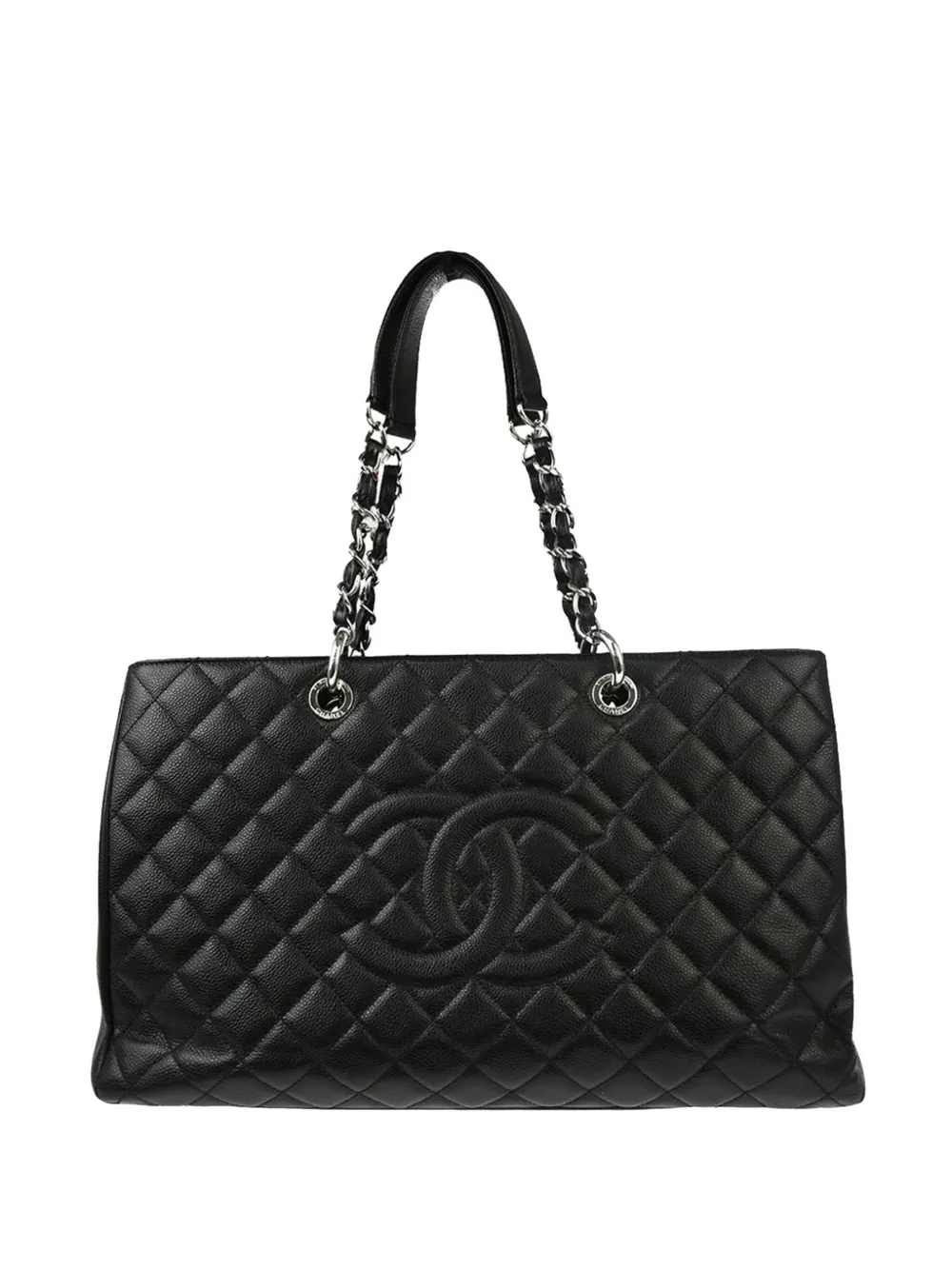 CHANEL Pre-Owned 2012 グランド ショッピング トートバッグ XL - ブラック CHANEL Pre-Owned 2012 グランド ショッピング トートバッグ XL - ブラック