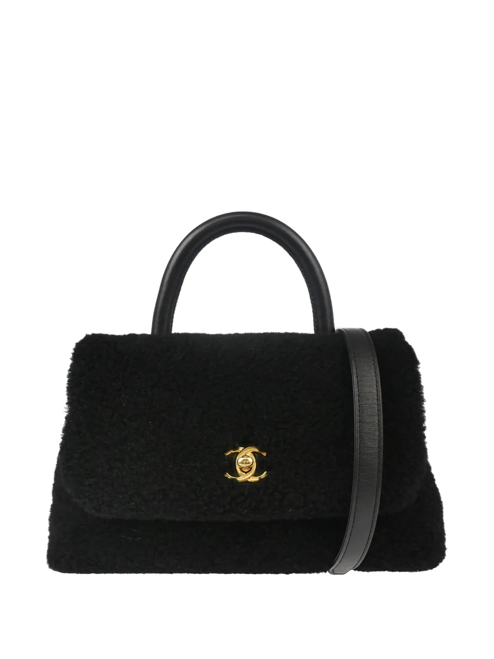 CHANEL Pre-Owned 2016 CC shearling medium shoulder bag | Black | Image 1