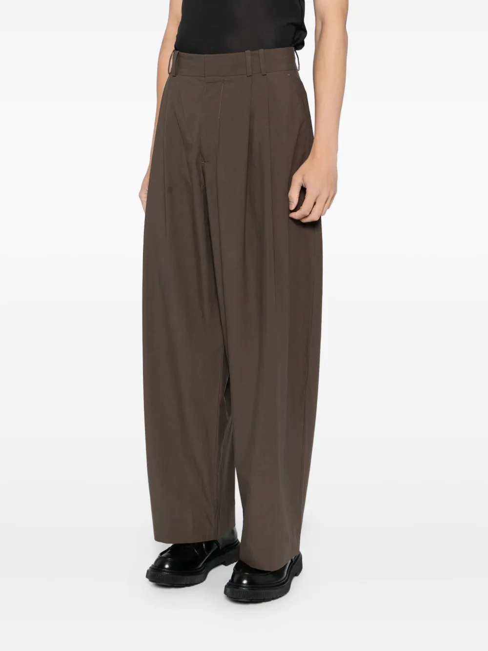 Studio Nicholson Line broek met wijde pijpen Bruin