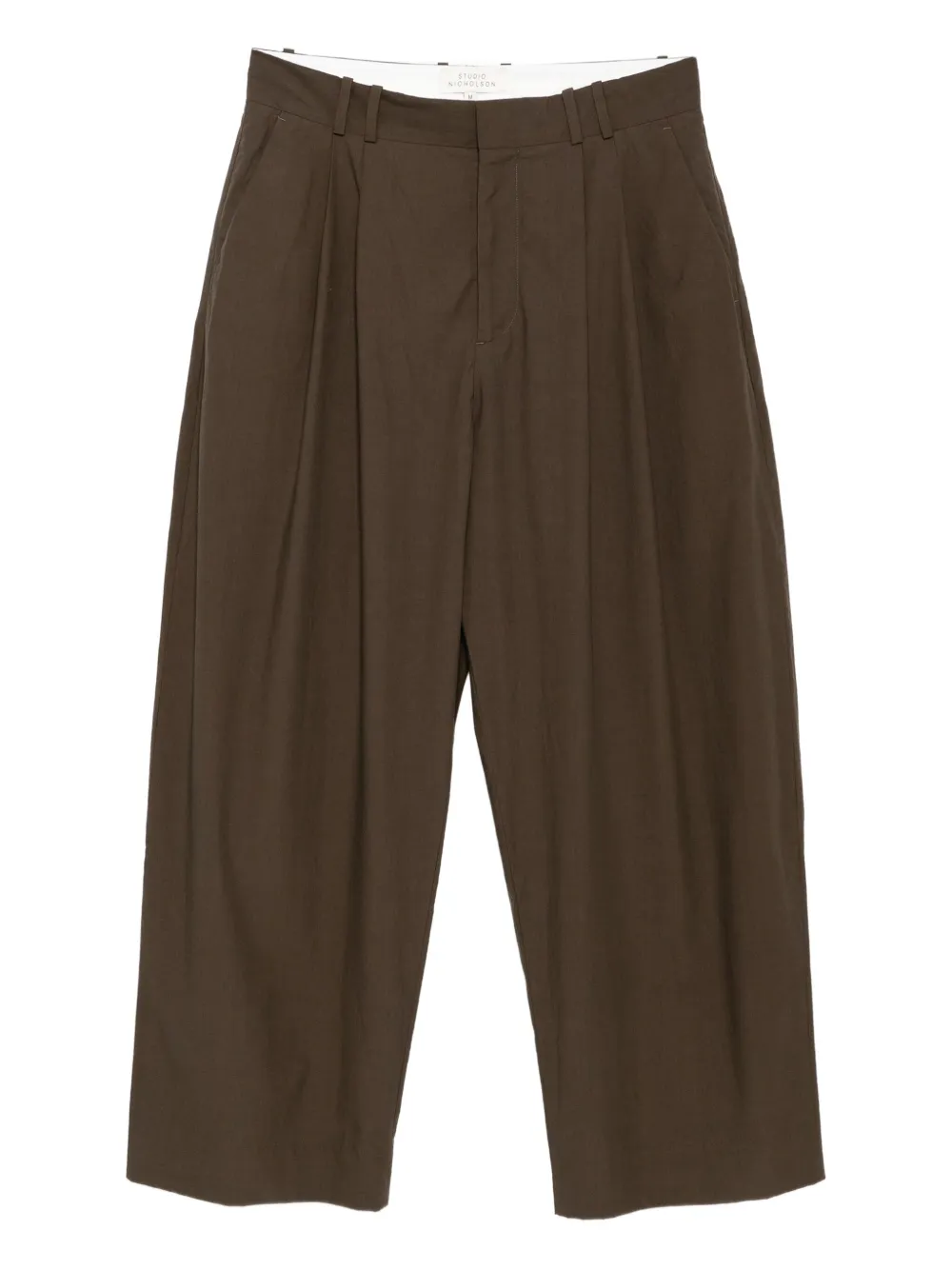 Studio Nicholson Line broek met wijde pijpen Bruin