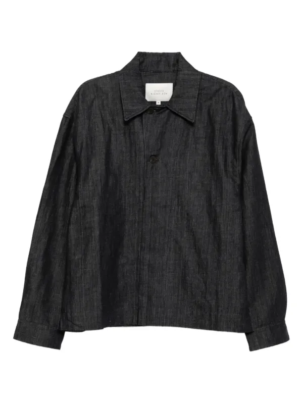 ジャケット・アウター STUDIO NICHOLSON MARQUE JACKET Studio Nicholson Leather Jacket | Black | FARFETCH