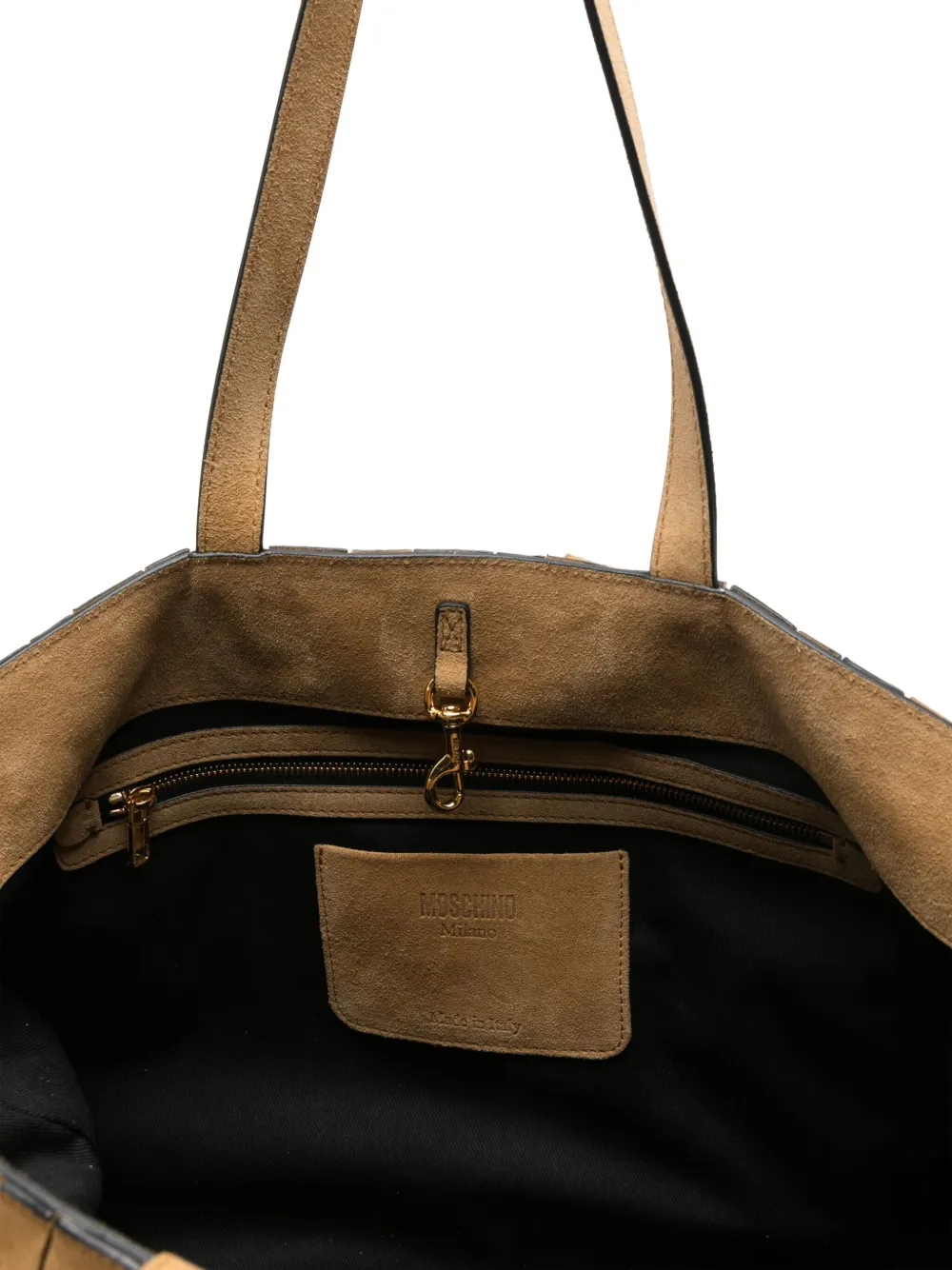 Moschino Shopper met franje Beige