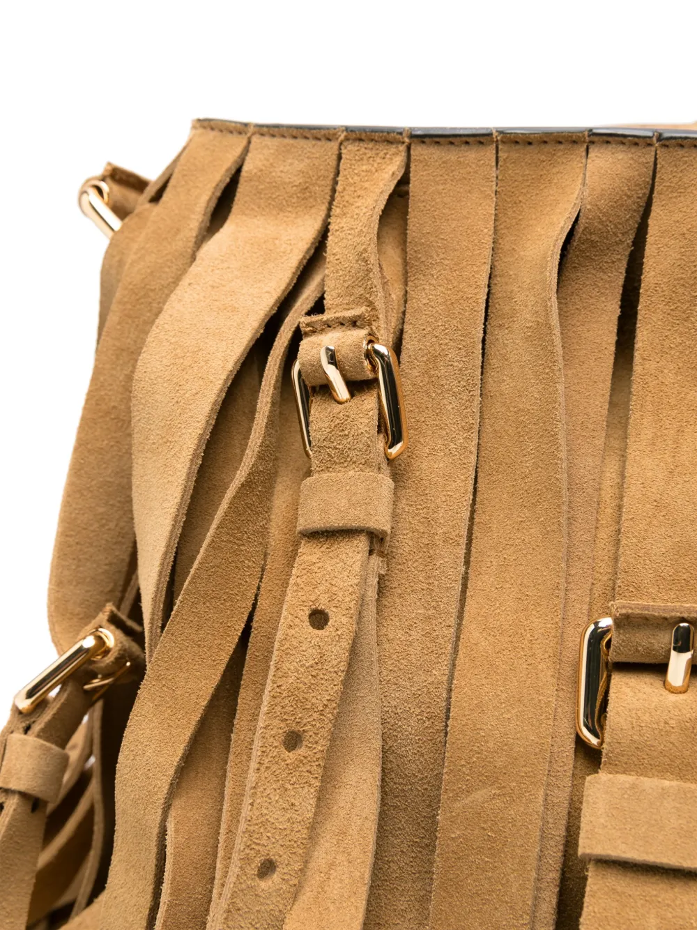 Moschino Shopper met franje Beige