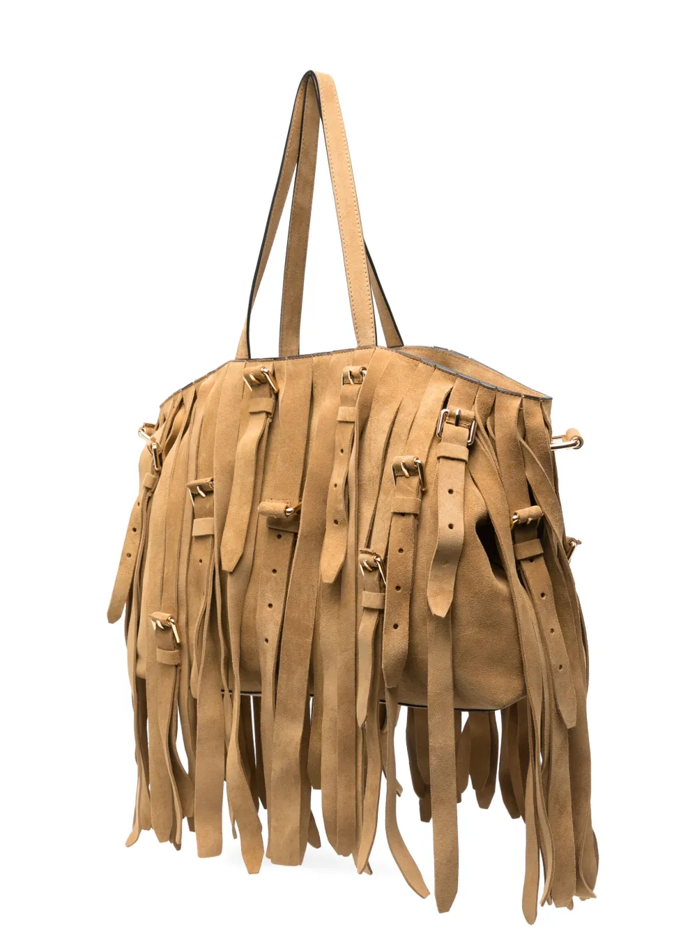 Moschino Shopper met franje Beige