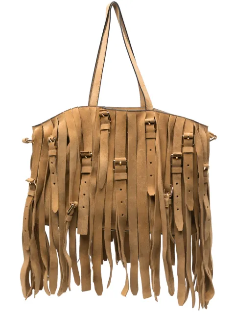 Moschino fringed tote bag