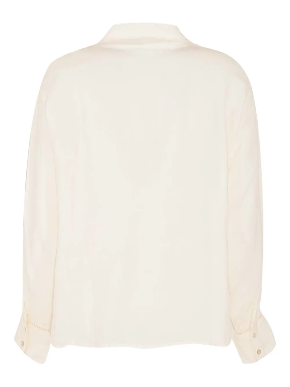 120% Lino Geplooide button-up blouse - Beige