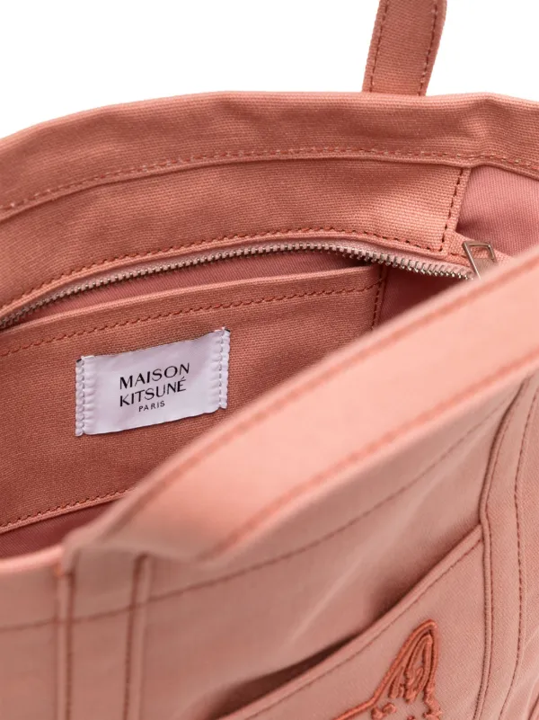 Maison Kitsuné Small Fox Head Tote Bag | Pink | FARFETCH