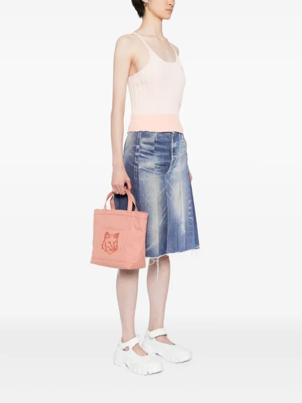 Maison Kitsuné Small Fox Head Tote Bag | Pink | FARFETCH