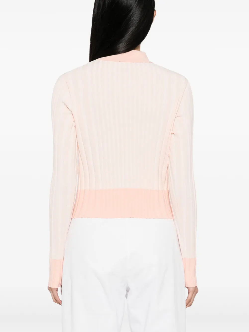 MAISON KITSUNÉ BABY FOX PATCH PLEATED RIBBED CARDIGAN