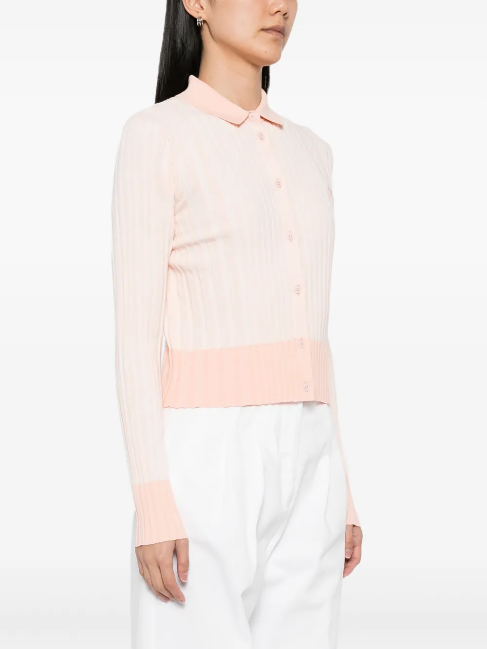 MAISON KITSUNÉ BABY FOX PATCH PLEATED RIBBED CARDIGAN