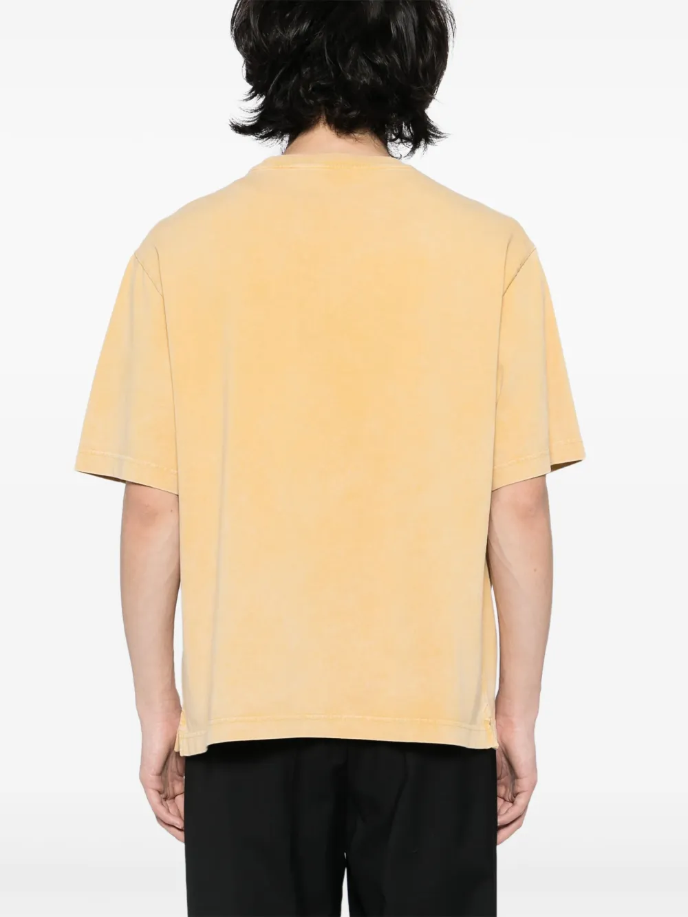Maison Kitsuné T-shirt met borduurwerk Geel