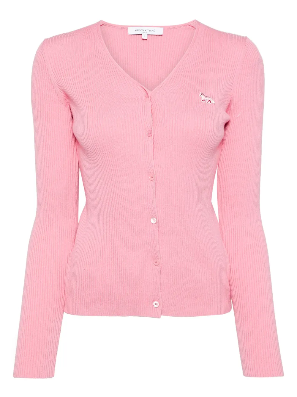 MAISON KITSUNÉ BABY FOX PATCH FINE RIBBED CARDIGAN