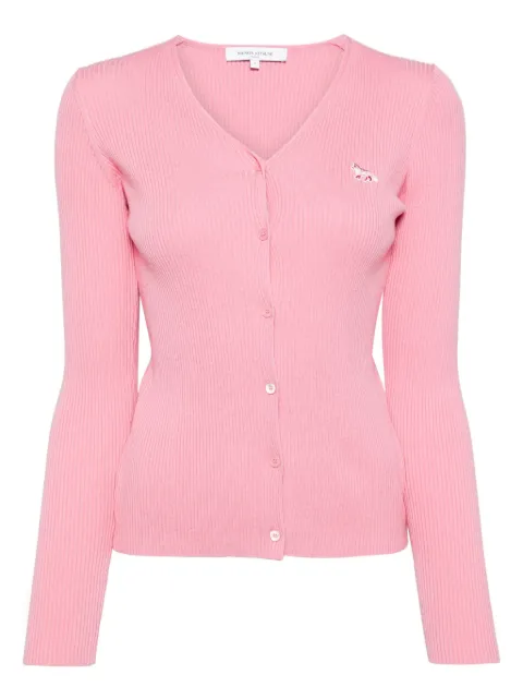 Maison Kitsuné baby fox patch fine ribbed cardigan