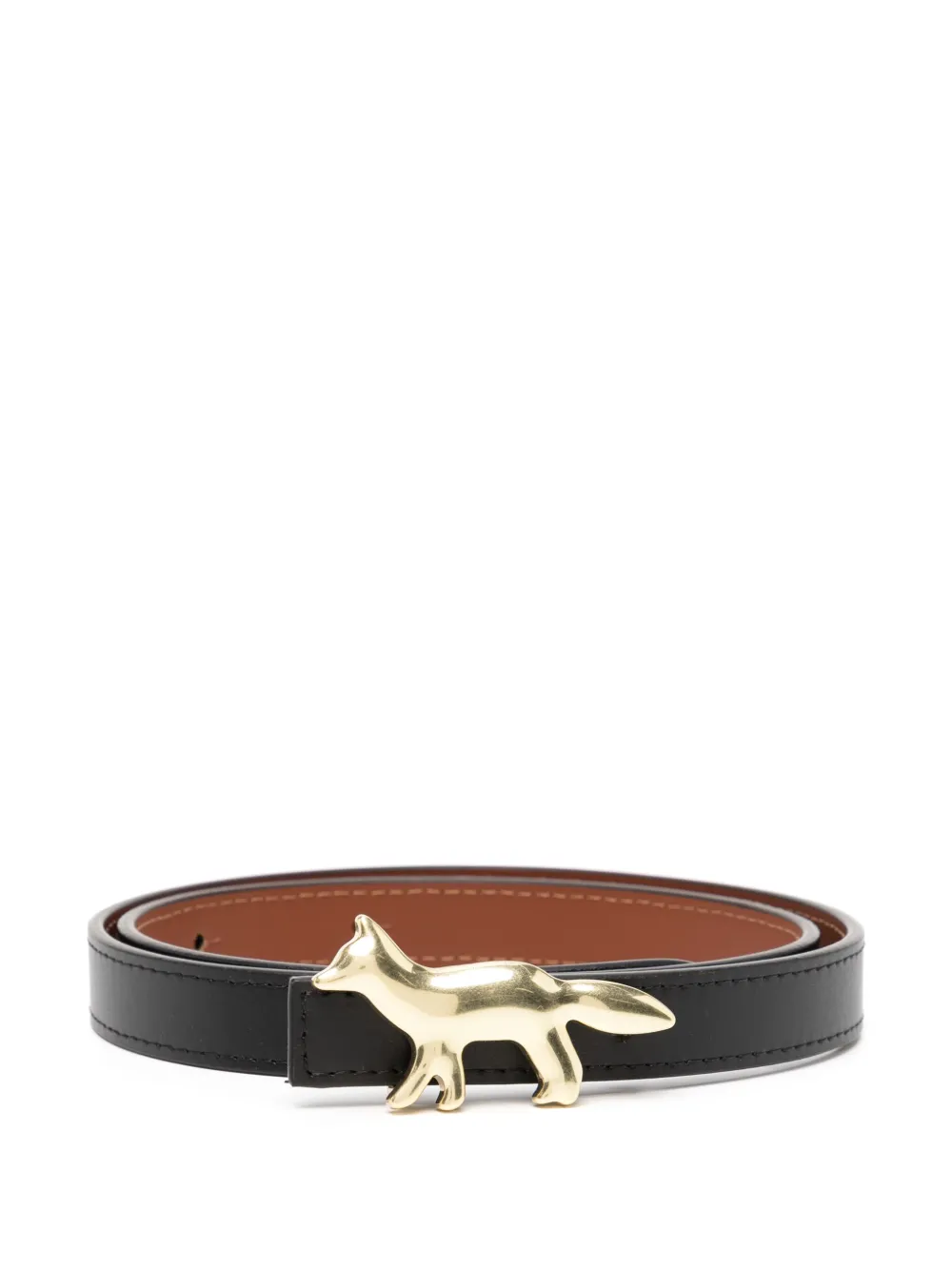 Maison Kitsuné Fox omkeerbare riem Bruin