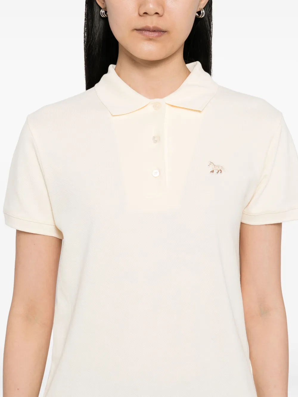 Shop Maison Kitsuné Cotton Polo Shirt In Neutrals