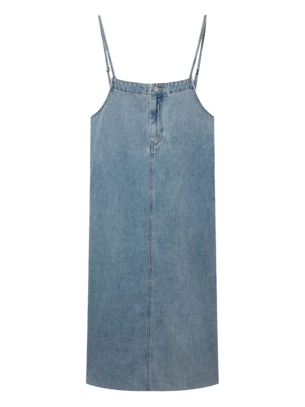 denim slip dress LIGHTWEIGHT DENIM SLIP DRESS WITH CUT-OUT DETAILS