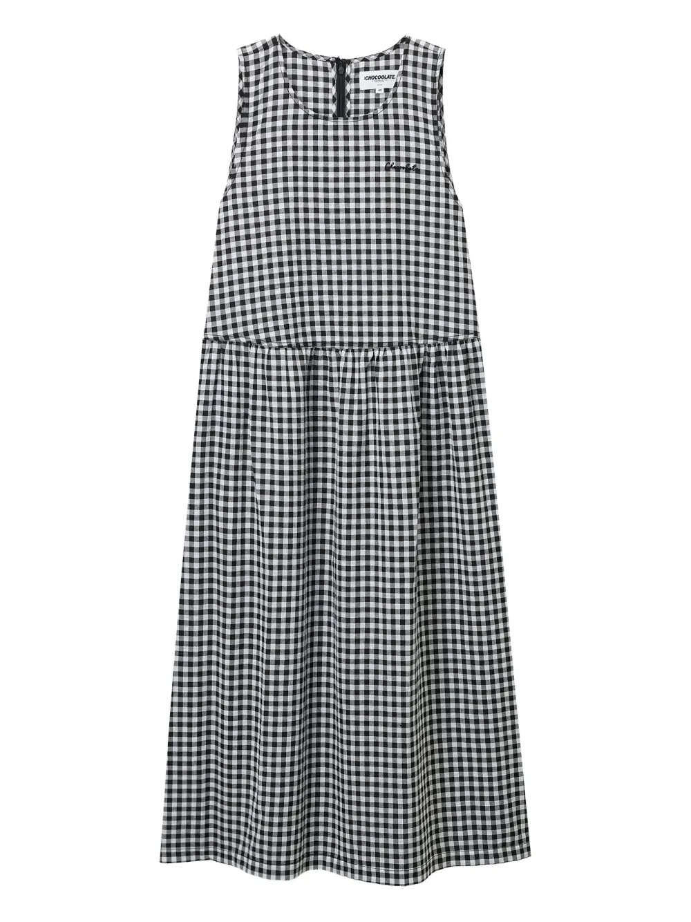 CHOCOOLATE Kleid mit Vichy-Karo | Schwarz | Image 1