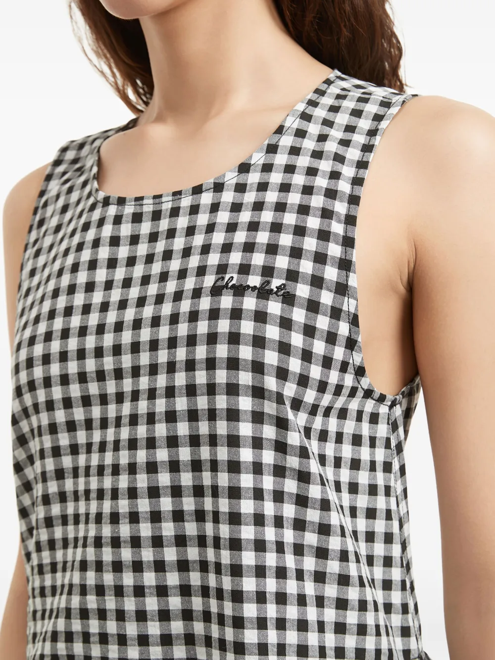 CHOCOOLATE Jurk met gingham ruit Zwart