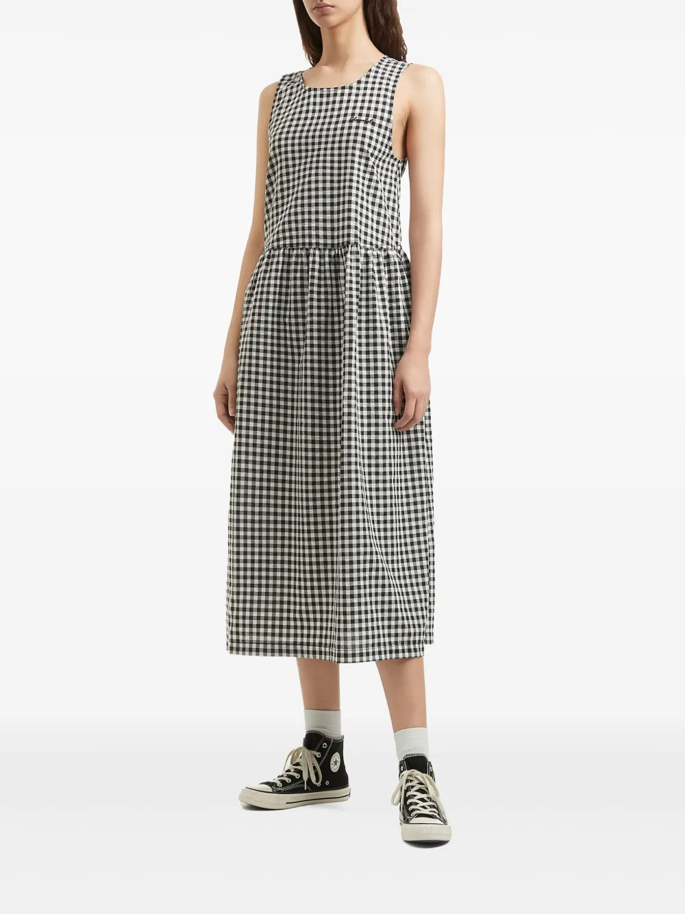 CHOCOOLATE Jurk met gingham ruit Zwart
