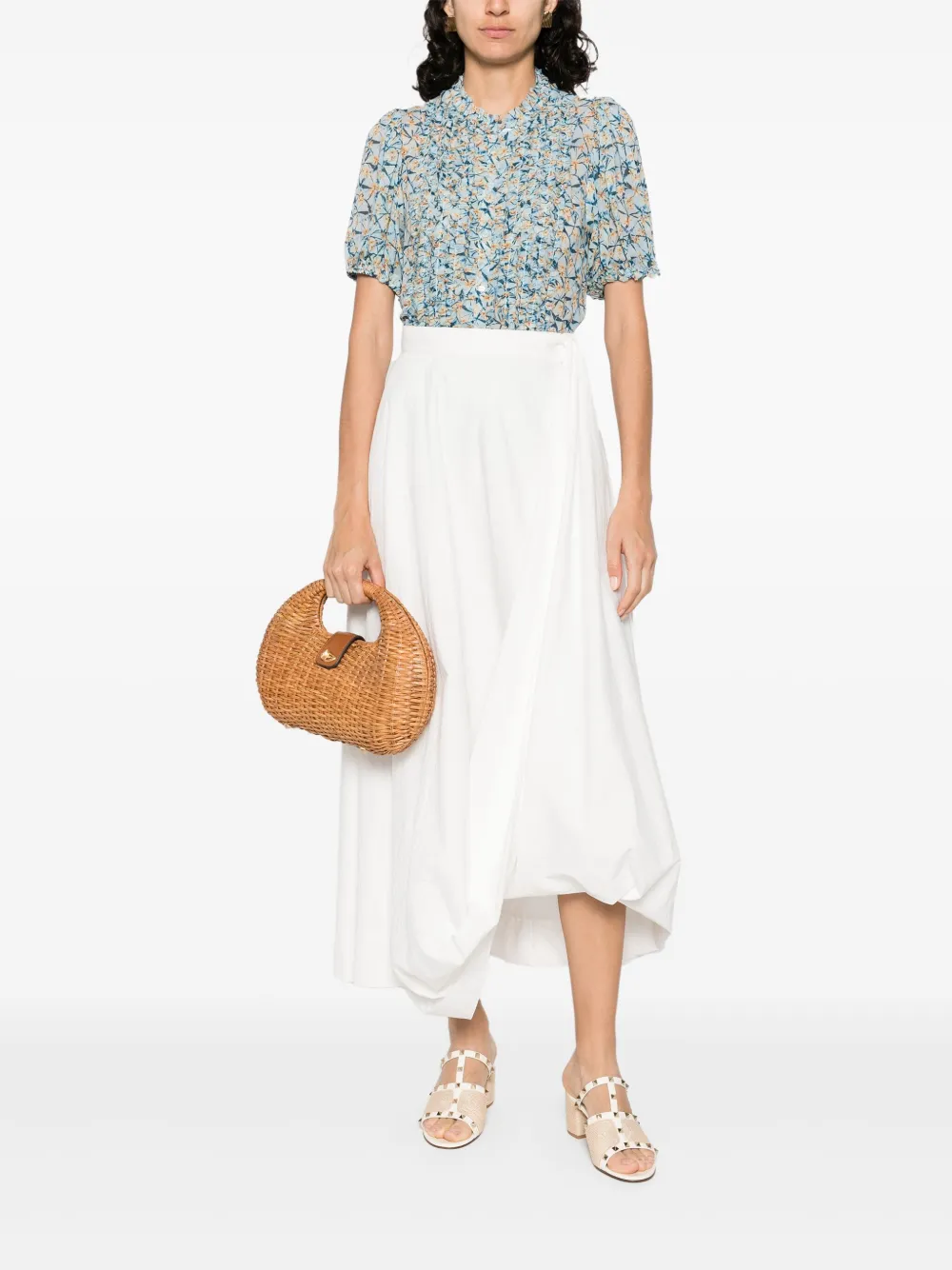 Ulla Johnson Zijden blouse met bloemenprint Blauw