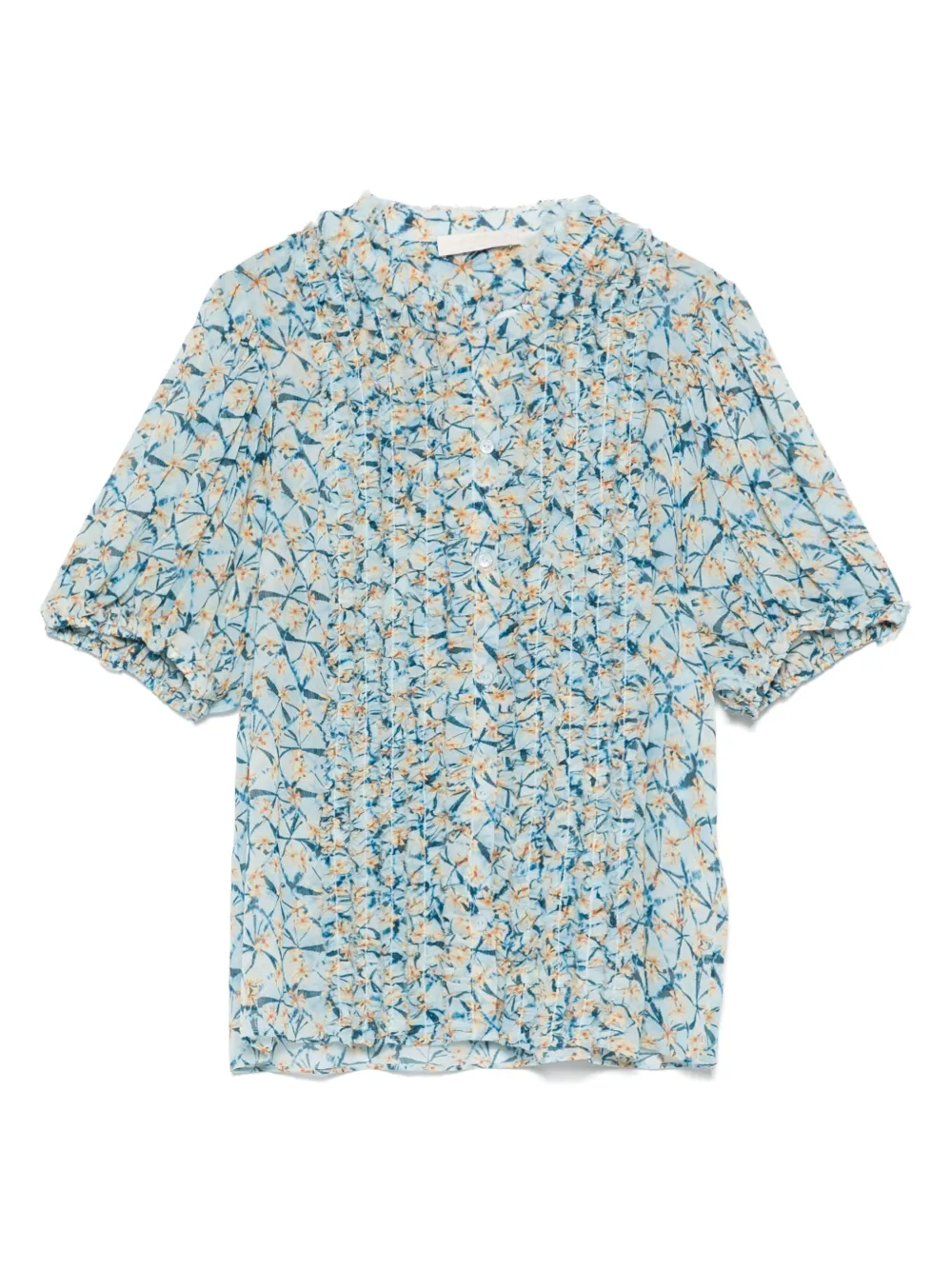 Ulla Johnson Zijden blouse met bloemenprint Blauw